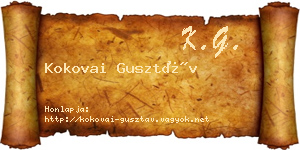 Kokovai Gusztáv névjegykártya